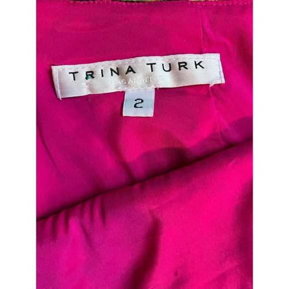 Trina Turk Geometric Stripe Mini Skirt Size 2 Textured Wool Blend - Picture 4 of 6